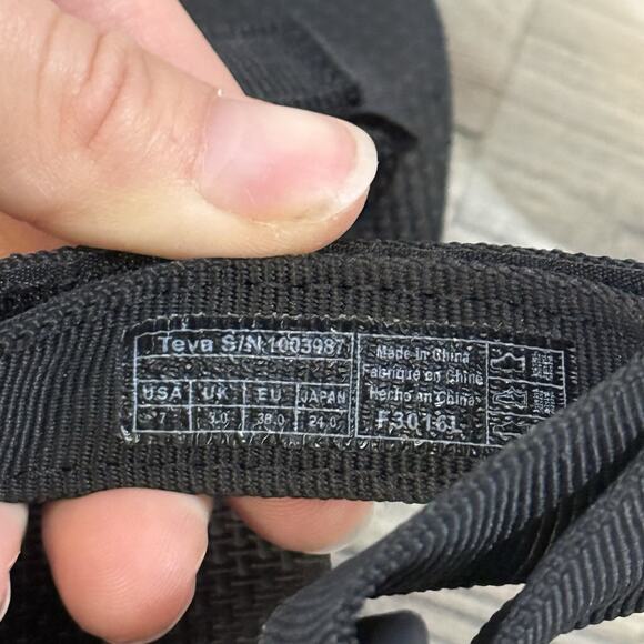 Teva Women’s Black Sport Sandals Adjustable Straps Outdoor Comfort Size 7 - Picture 5 of 7